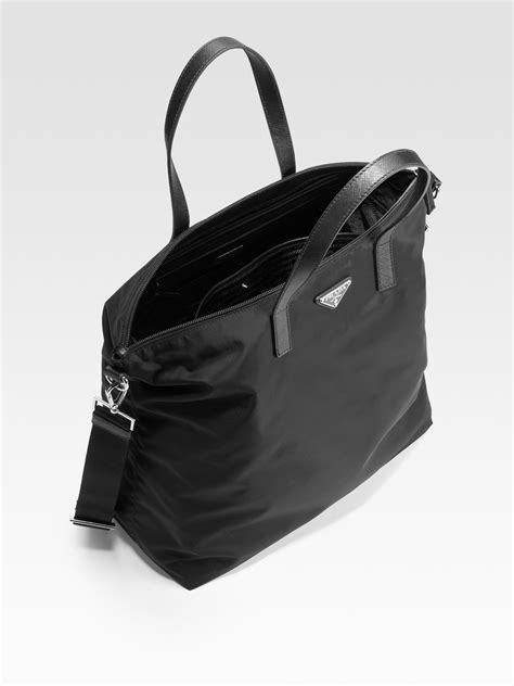 mens black prada tote bag|Prada small nylon tote.